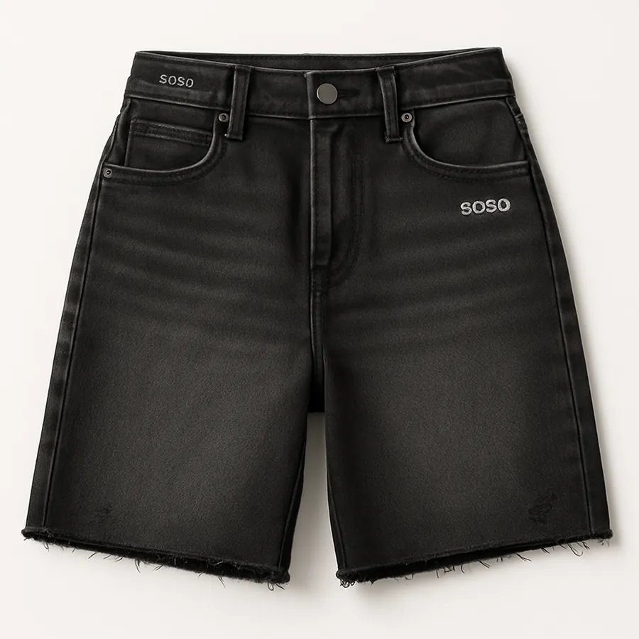 Raw-hem denim shorts generated with AWA